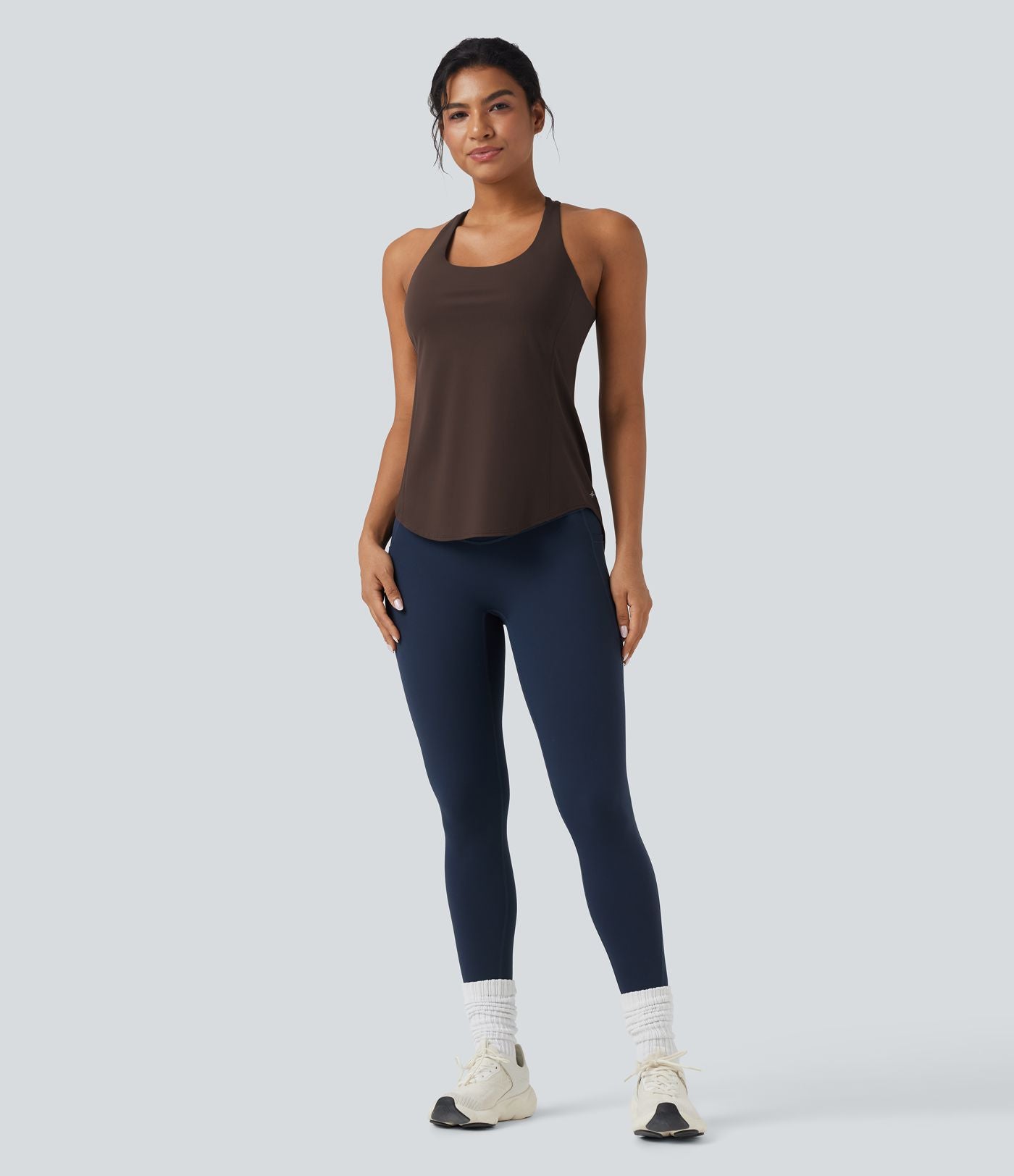Débardeur running Halara UltraSculpt™ col rond dos croisé bonnets E-G