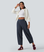 Pantalon 7/8 jambes tonneau taille moyenne DayStretch avec poches