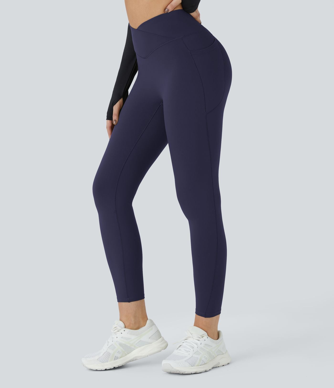 Softlyzero™ Polaire Legging Yoga à Taille Haute Thermique Croisée avec Poches Latérales