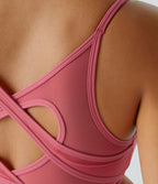 Brassière de sport yoga SoftlyZero™ Airy soutien léger mesh contrastant effet frais InstantCool, protection solaire UPF50+ bonnets A-D