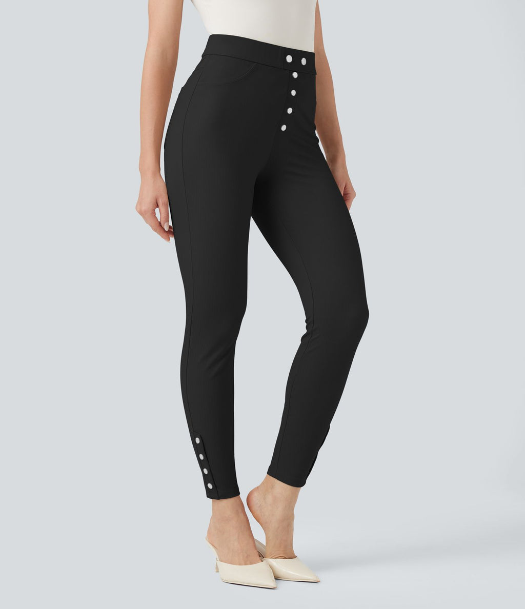 Pantalon tailleur skinny Halara Flex™ gainant taille haute chevrons avec poches