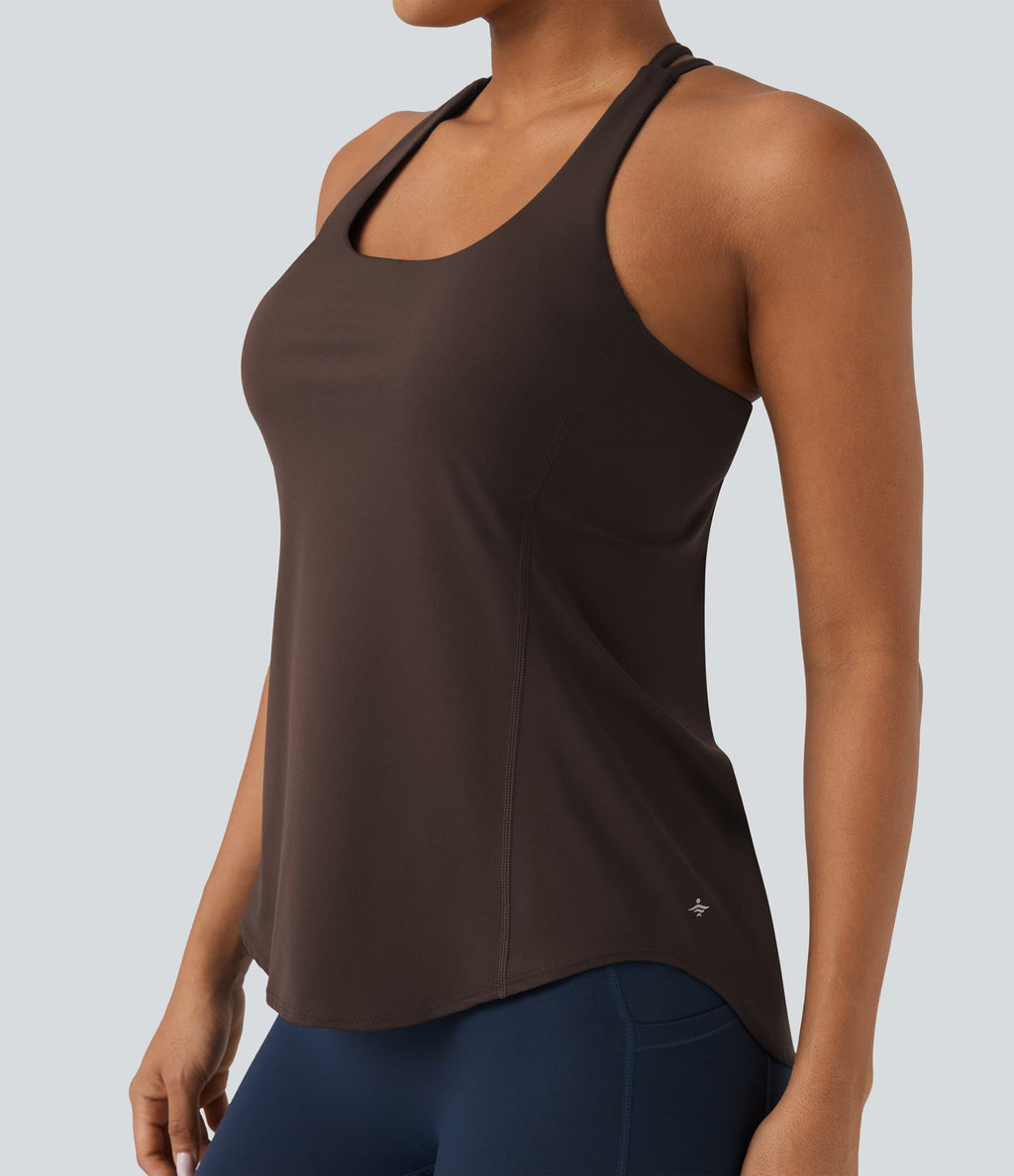Débardeur running Halara UltraSculpt™ col rond dos croisé bonnets E-G