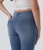 Halara Flex™ Jean évasé asymétrique taille haute avec poches