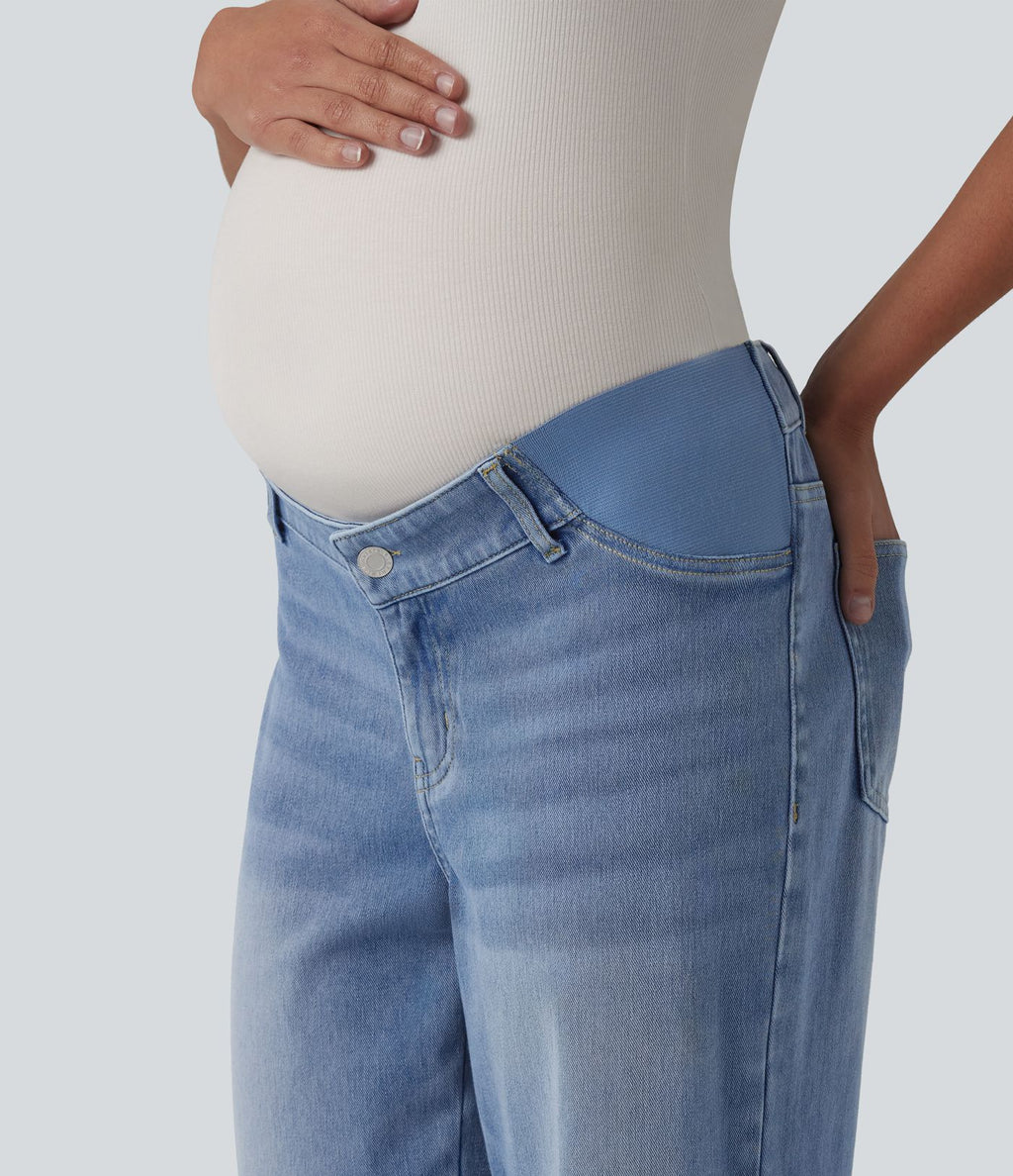 Halara Flex™ Jean droit de maternité décontracté taille mi-haute avec poches