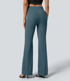 Pantalon tailleur légèrement évasé taille haute avec poches arrière Halara Flex™