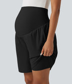Short de yoga maternité SoftlyZero™ Airy 2-en-1, taille très haute, à effet frais InstantCool, 22,5 cm, avec poches