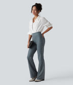 Pantalon de travail Halara Flex™ évasé à rayures, taille haute, avec poches