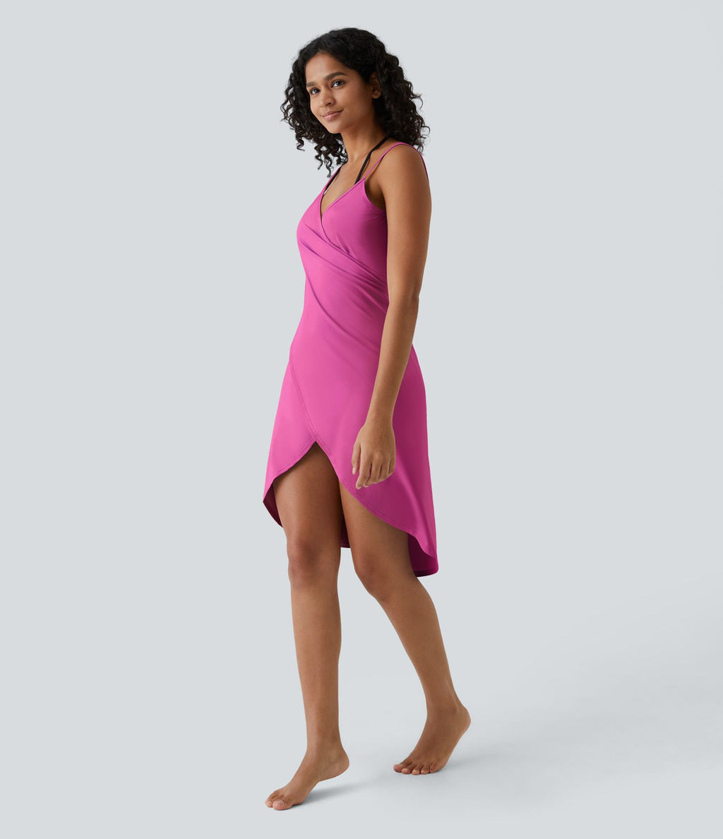 Robe de Plage Fines bretelles croisée dos nu effet portefeuille effet frais InstantCool