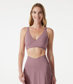 Brassière de sport yoga à maintien léger, col V, brassière intégrée, à effet frais InstantCool, séchage rapide, protection solaire UPF50+
