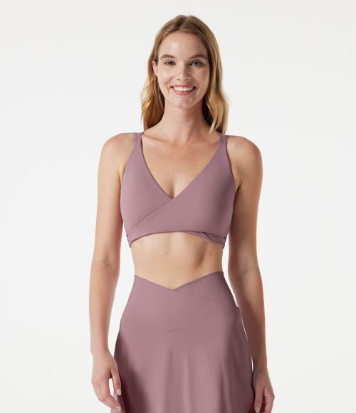 Brassière de sport yoga à maintien léger, col V, brassière intégrée, à effet frais InstantCool, séchage rapide, protection solaire UPF50+