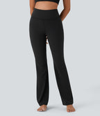 Pantalon bootcut de yoga Softlyzero™ taille haute avec dentelle contrastante et poche - UPF50+