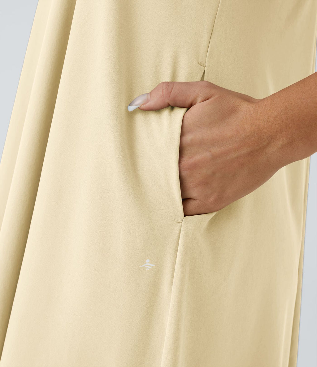 Robe décontractée mi-longue Breezeful™ dos nageur poche latérale fluide asymétrique séchage rapide A-C