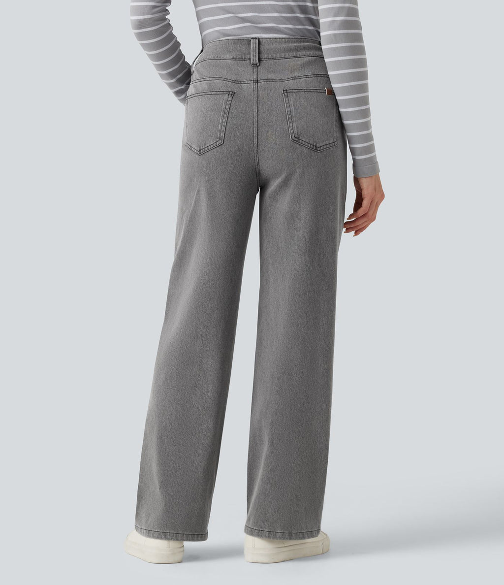Jean droit taille mi-haute Halara Flex™ avec poches