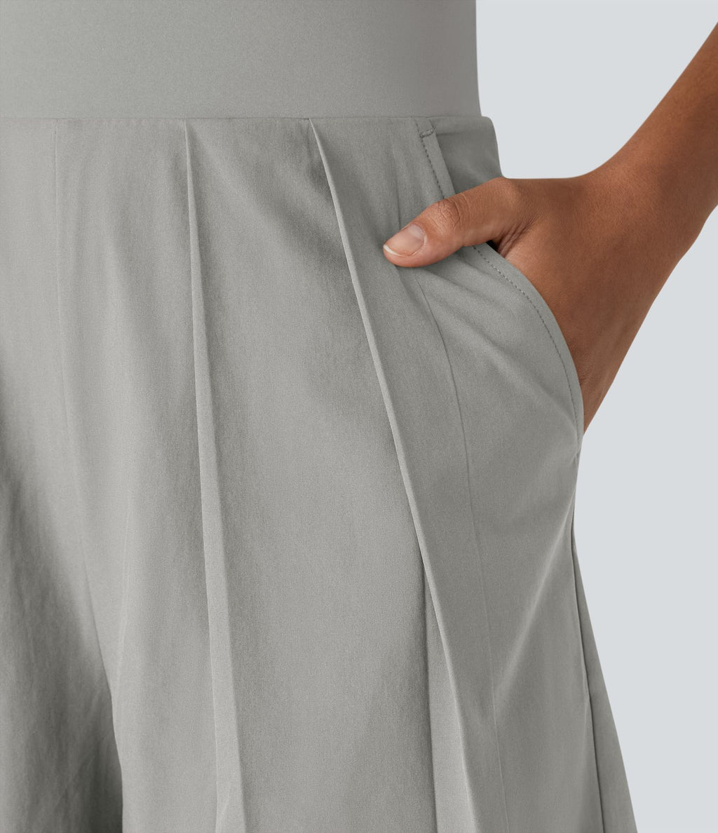 Breezeful™ Combishort Dos Nu Poche Zippée Invisible Sur le Côté Jambe Large Séchage Rapide