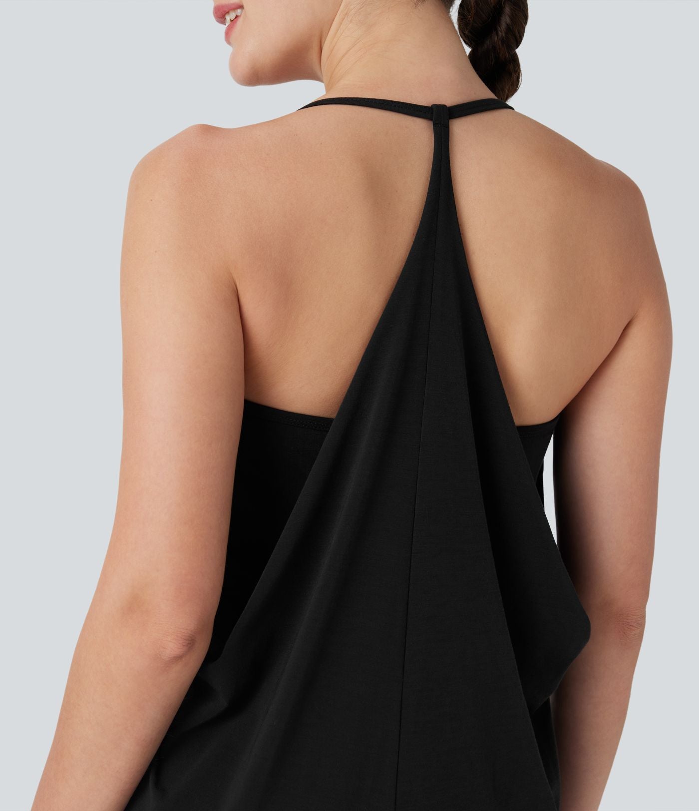 Haut de sport yoga SoftlyZero™ Airy licou drapé effet frais InstantCool, bonnets E-G, protection solaire UPF50+