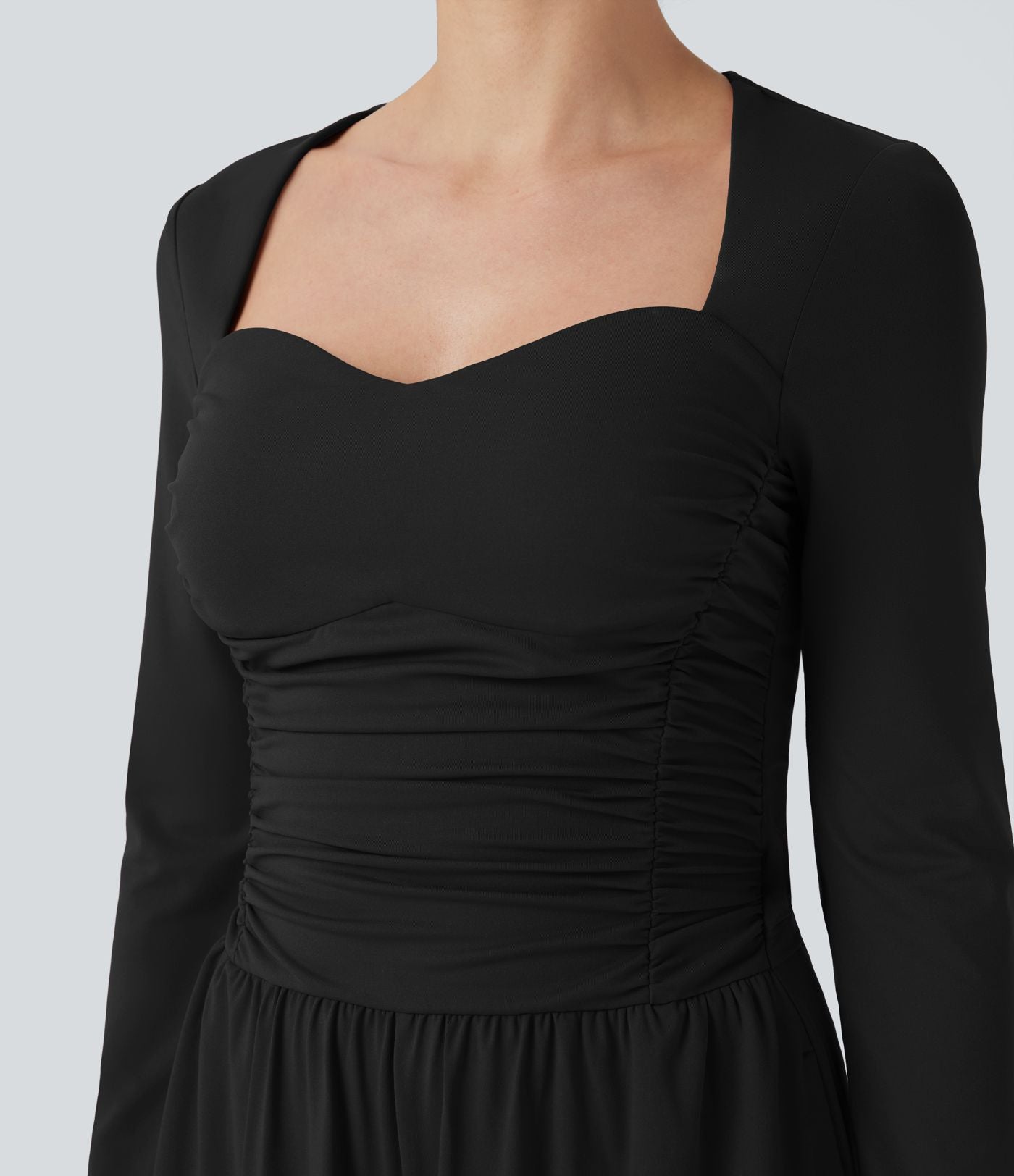 Combinaison décontractée froncée décolleté cœur manches longues avec poches - Édition Easy Peasy