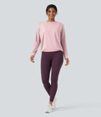 Haut de sport yoga col rond manches longues froncé - UPF50+
