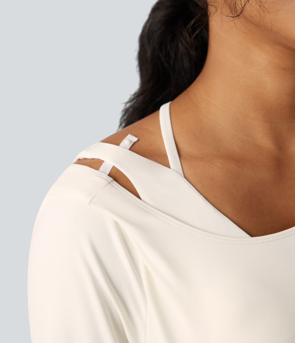 Top de sport yoga SoftlyZero™ Airy 2-en-1 découpe au dos toucher frais