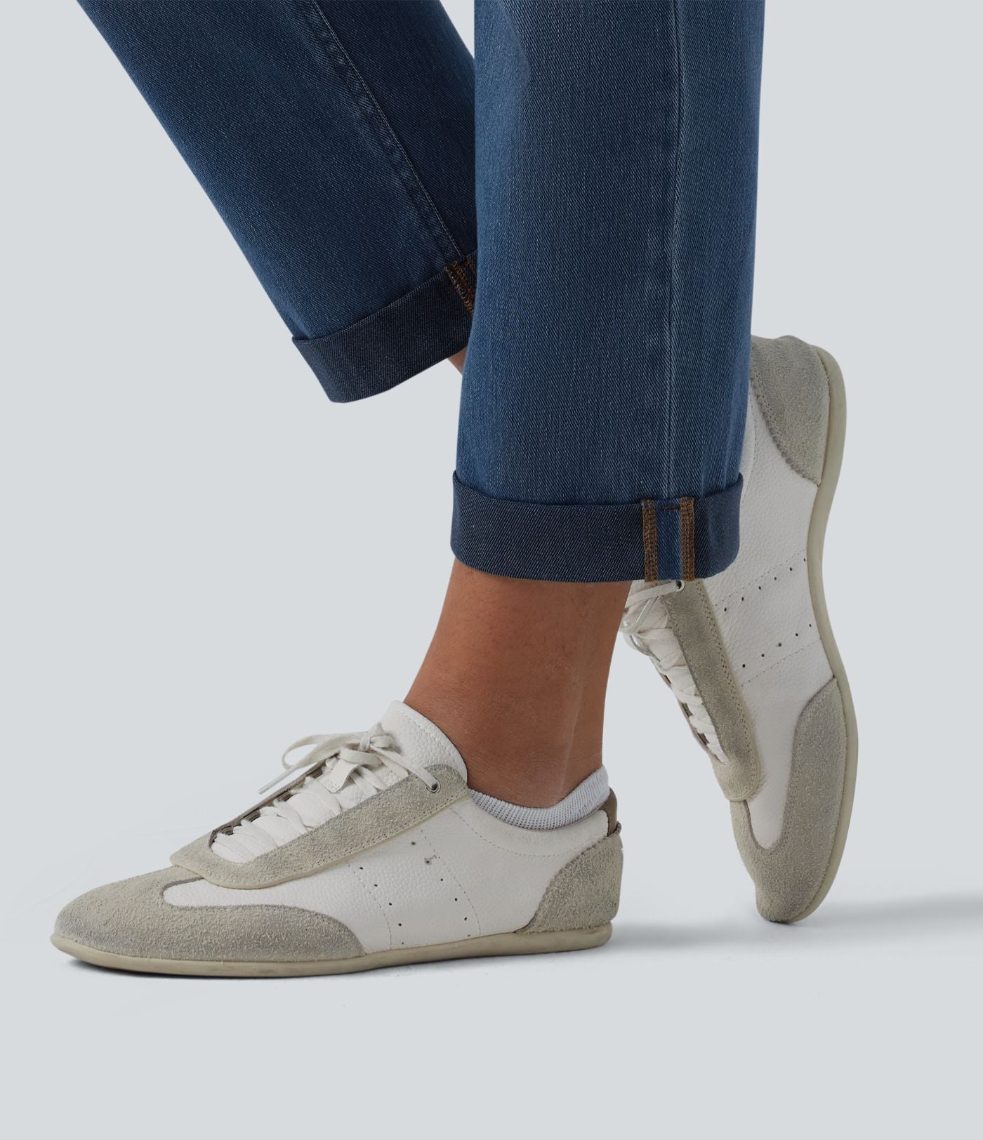 Halara Flex™ Jean 7/8 casual taille haute ventre plat à ourlet retroussé, avec poches