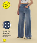 Jean large casual délavé Halara X Smiley® Halara Flex™ taille haute avec poches