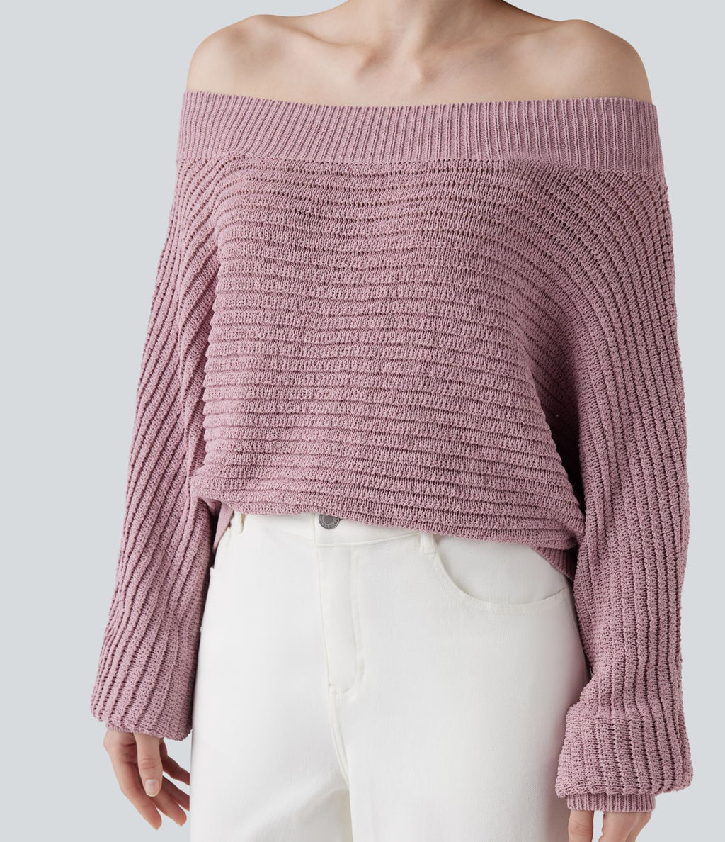 Pull épaules dénudées à manches longues