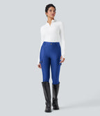 Legging 7/8 brillant taille haute avec poches