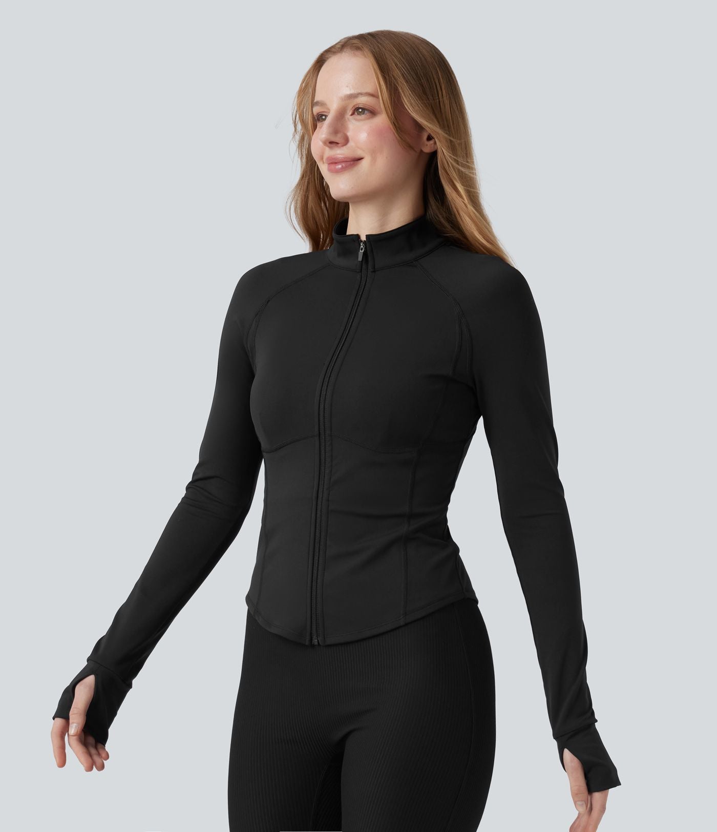 PuffFlex Manteau doudoune 3-en-1 court casual à col montant et veste à ourlet arrondi avec passants pouces et poche