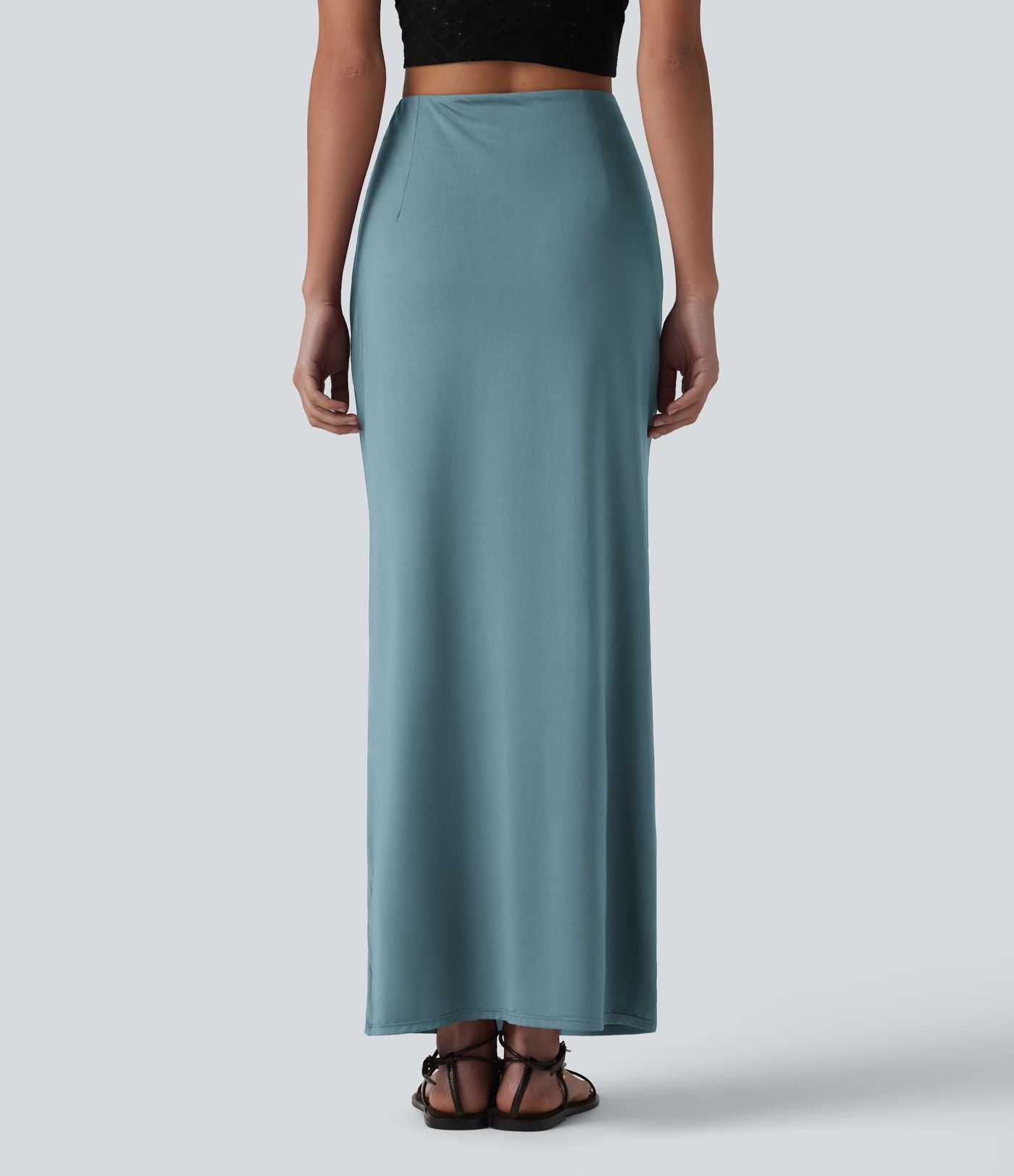 Jupe crayon longue taille haute effet frais InstantCool avec fronces