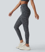 Legging de yoga taille haute imprimé léopard avec cordon de serrage Halara UltraSculpt™ et poches