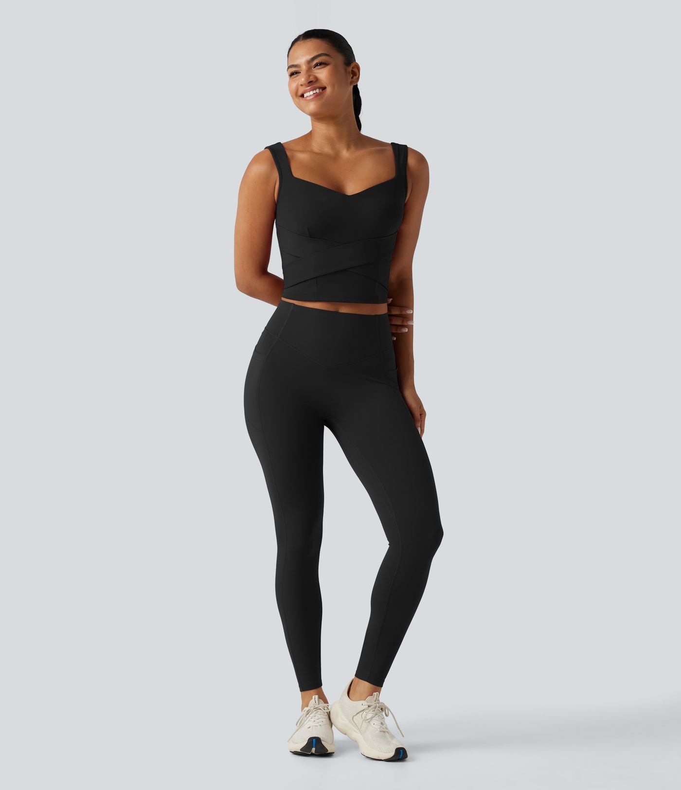 Débardeur de course SoftlyZero™ Airy col cœur croisé brassière intégrée effet frais InstantCool, protection solaire UPF50+