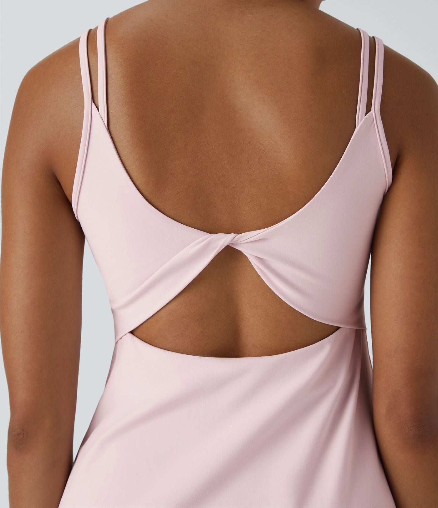 Robe de sport danse 2-pièces SoftlyZero™ Plush double bretelles caraco avec poche A-D