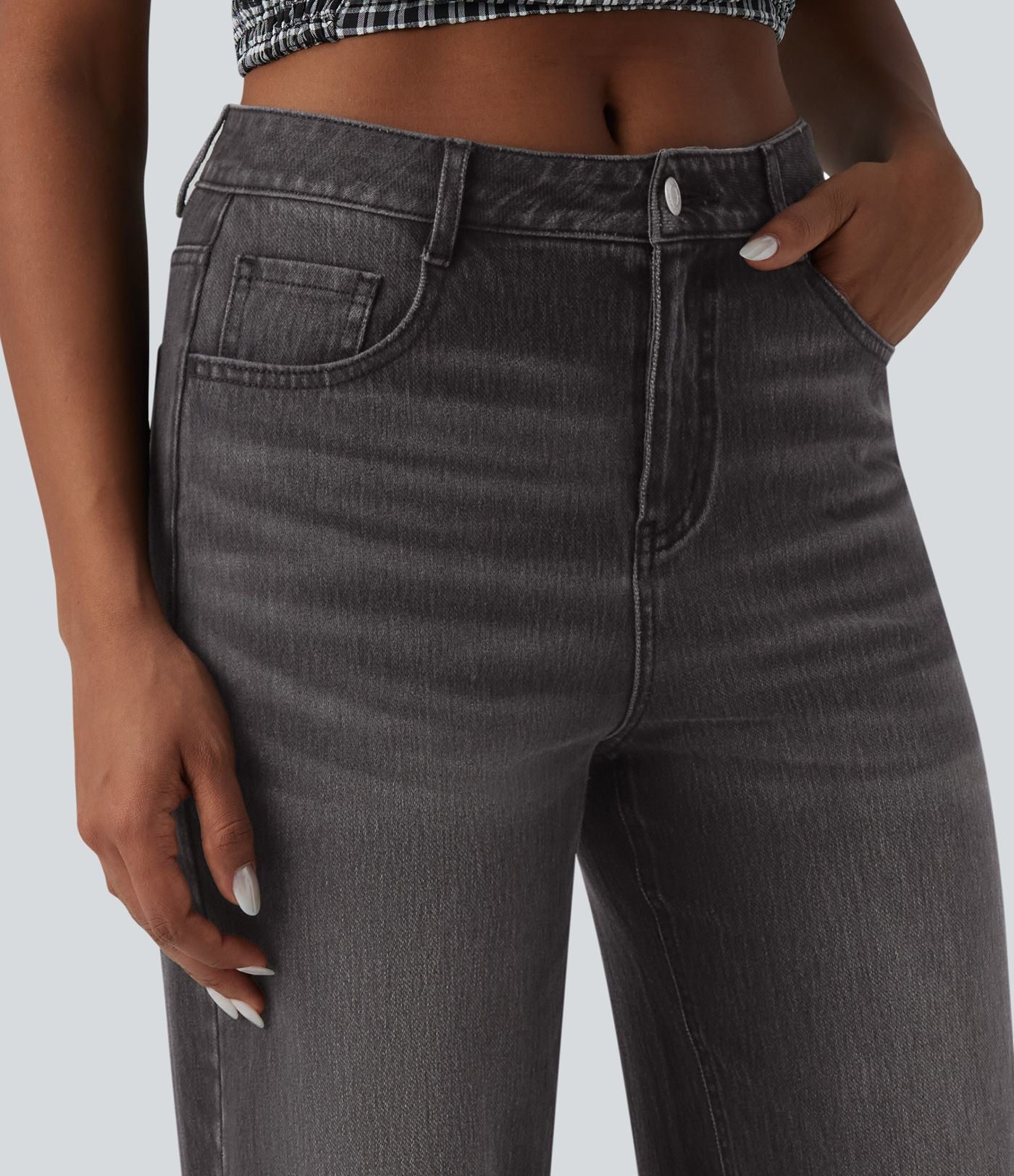 Halara Flex™ Jean large 7/8 taille mi-haute avec poches