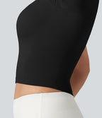 Haut de yoga court OneForm Seamless Flow col V à manches courtes avec brassière intégrée