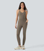 Combinaison-pantalon d'entraînement gainante avec poches - Édition Easy Peasy Halara UltraSculpt™