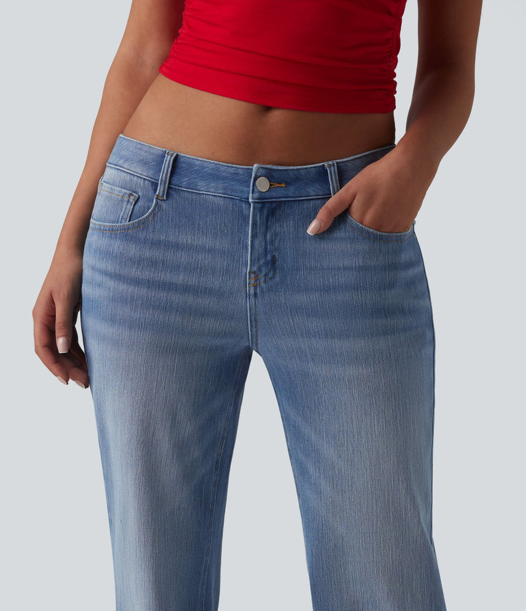 Halara Flex™ Jean droit casual taille basse avec poches