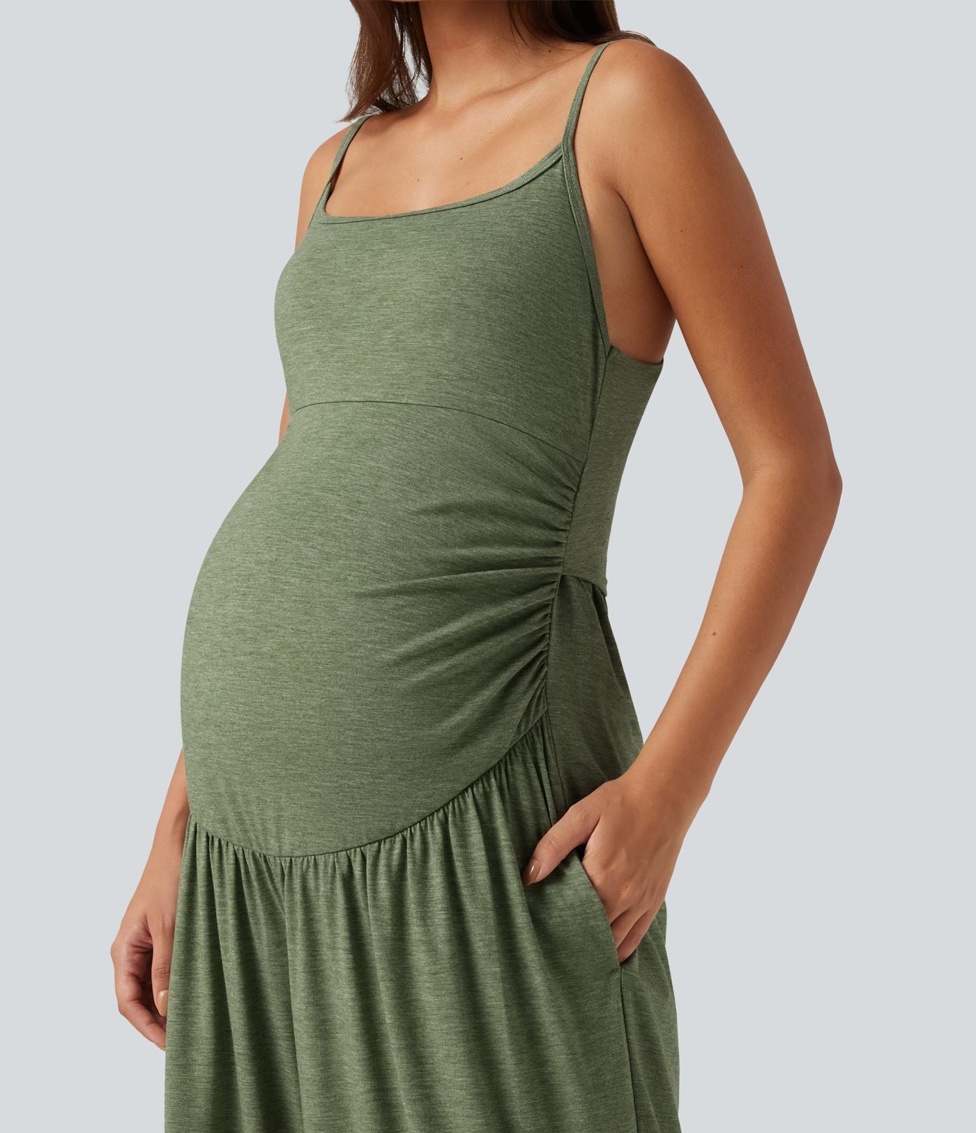 Combinaison de maternité chinée à jambes larges avec poches et accès facile Easy Peasy