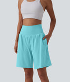 Short de yoga 2-en-1 SoftlyZero™ Airy taille très haute effet frais InstantCool 22,8 cm avec poches