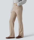 Pantalon bootcut côtelé taille haute avec poches
