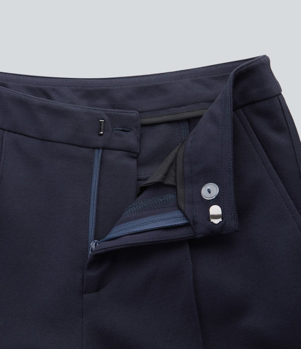 Pantalon tailleur évasé taille haute avec poches