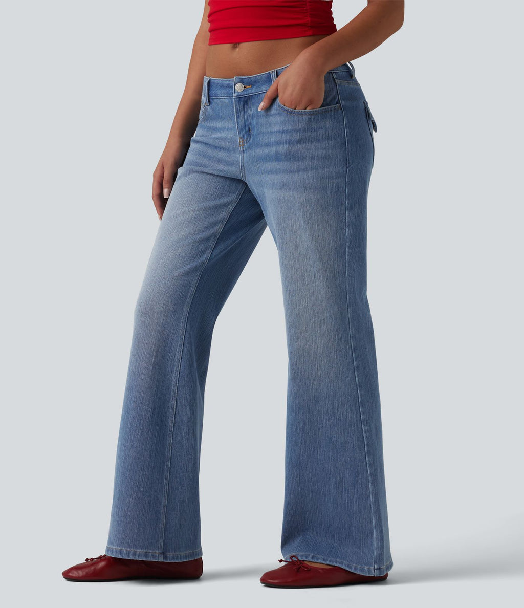 Halara Flex™ Jean droit casual taille basse avec poches