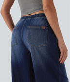 Jean décontracté Halara Flex™ taille mi-haute avec cordon de serrage et pochesns