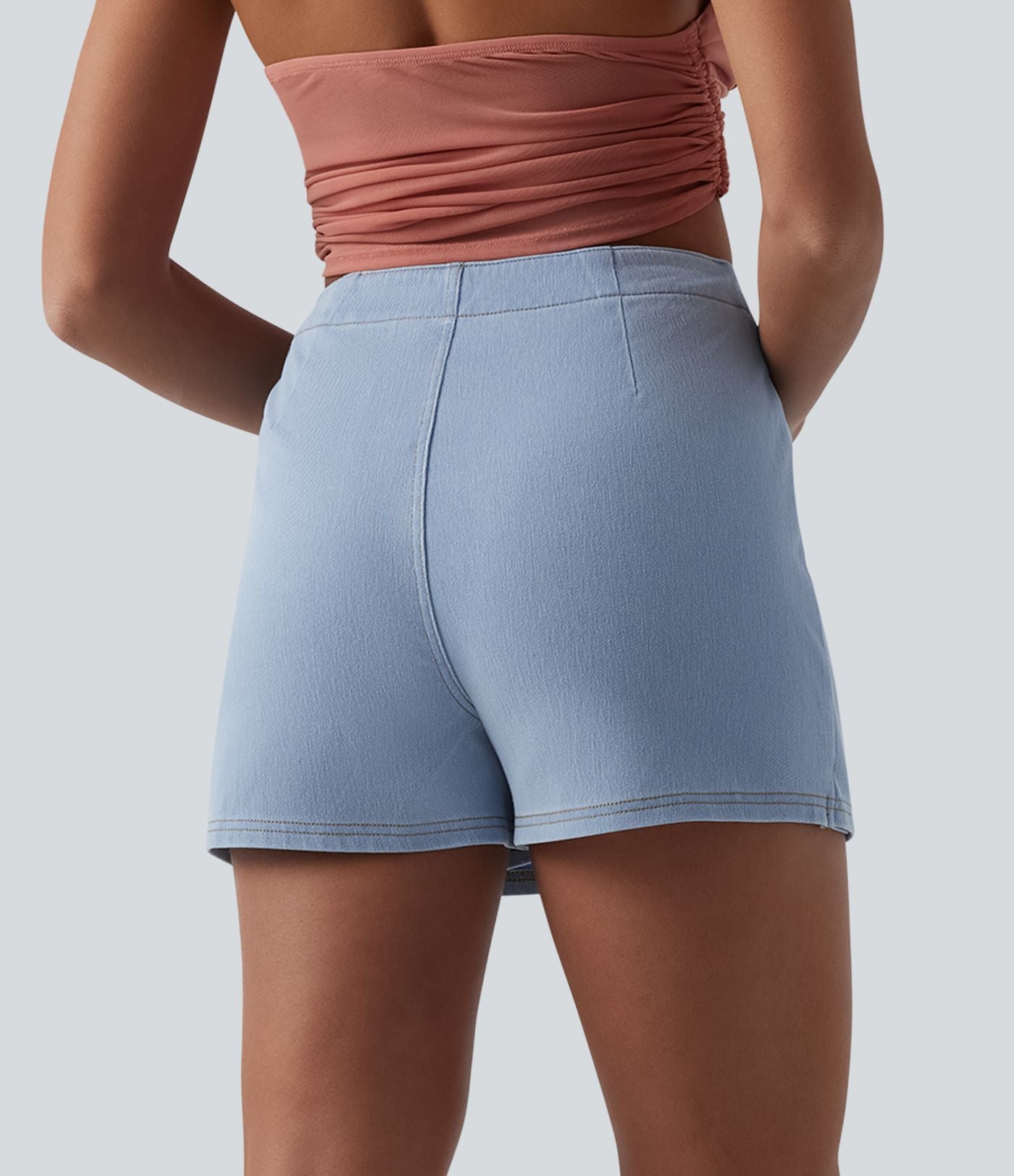 Halara Flex™ Skort micro-court en denim taille haute coupe trapèze