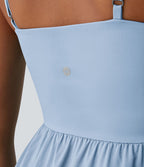 Breezeful™ Robe Casual 2 Pièces Dos Nu Haut Bas Poche Latérale Fluide Séchage Rapide