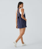 Breezeful™ Robe Sport Randonnée Mini Séchage Rapide 2 Pièces Dos Nu Poches Multiples Cordon de Serrage