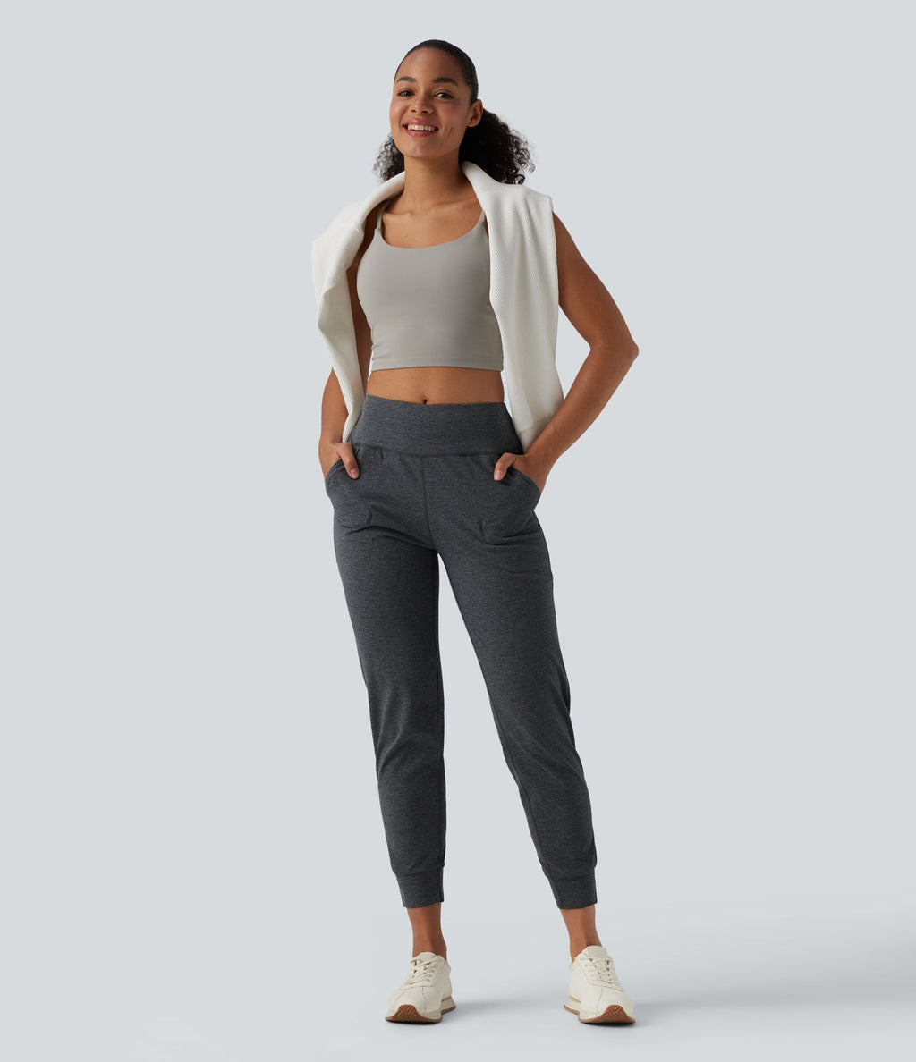 Jogging de yoga taille mi-haute à séchage rapide avec poches