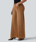 Jean large Halara Flex™ décontracté coloré, taille haute, avec poches