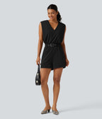 Combishort SoftlyZero™ Airy effet frais InstantCool sans manches à col V avec ceinture, poches et protection solaire UPF50+ avec accès facile Easy Peasy