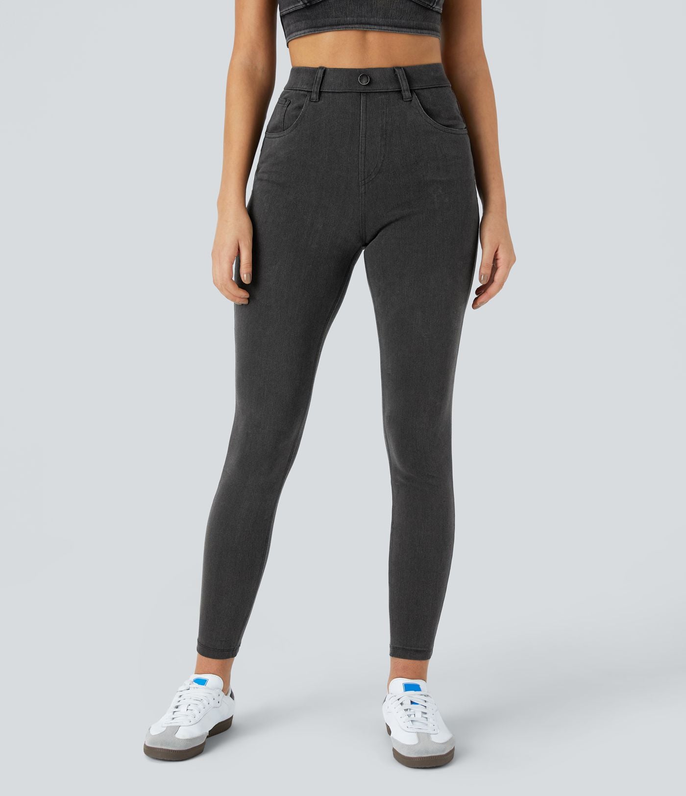 Leggings 7/8 de travail en denim taille haute avec poches Halara Flex™