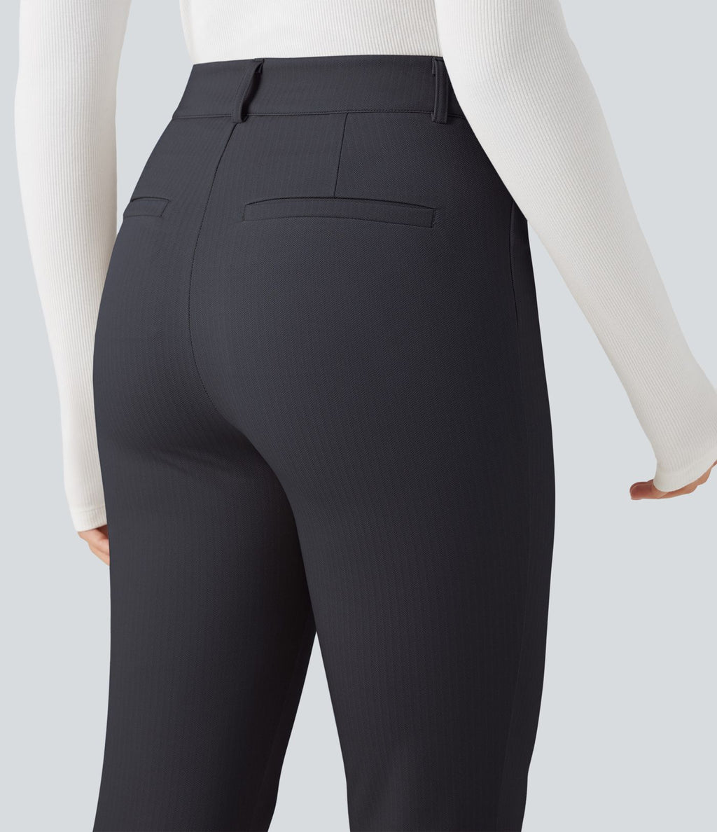 Pantalon tailleur Halara Flex™ skinny chevrons taille haute avec poches