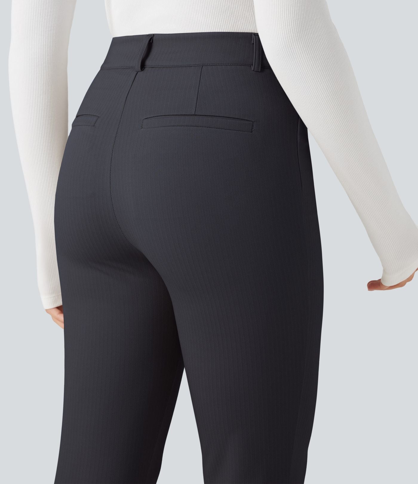 Pantalon tailleur Halara Flex™ skinny chevrons taille haute avec poches